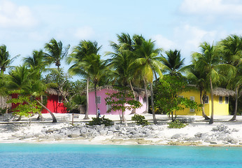 Image showing Small and Coloured Homes on the Coast of Santo Domingo