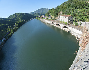 Image showing Devils Bridge Fisheye View, Lucca