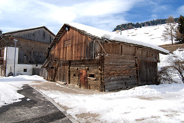 Image showing Snow on the Dolomites Mountains, Italy