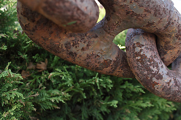 Image showing Old rusted chain
