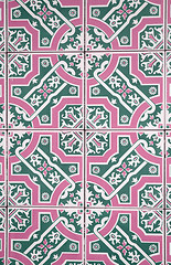 Image showing Traditional Portuguese glazed tiles