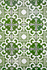 Image showing Traditional Portuguese glazed tiles