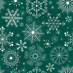 Image showing Christmas Seamless green-white Pattern