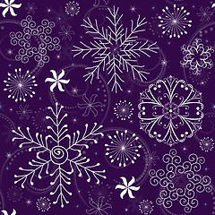 Image showing Christmas Seamless violet Pattern