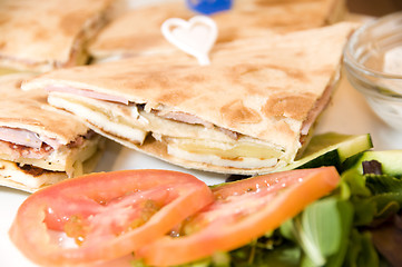 Image showing mediterranean sandwich in Limassol Cyprus with pita bread