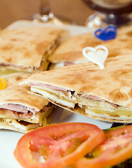 Image showing mediterranean sandwich in Limassol Cyprus with pita bread