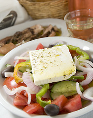 Image showing greek salad in the greek islands
