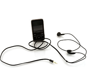 Image showing MP3 player with headphones