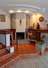 Image showing Fireplace in a hall. 