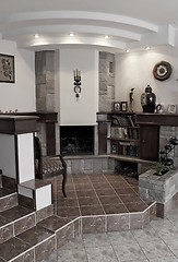 Image showing Fireplace in a hall. 