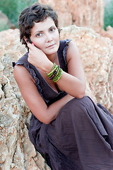 Image showing woman in brown dress