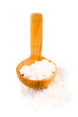 Image showing bath salt on a wooden spoon