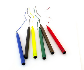 Image showing Colored markers