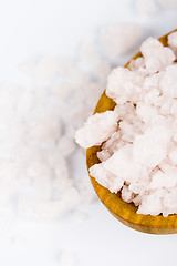 Image showing bath salt on a wooden spoon