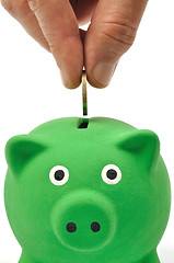 Image showing Green Piggy Bank