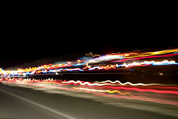 Image showing Night Lights on the Highway