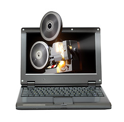 Image showing laptop with old projector