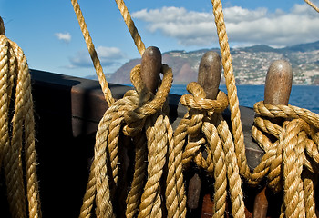 Image showing Sailing along Madeira coast