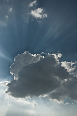 Image showing Sun behind a cloud