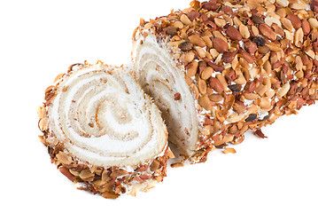 Image showing Nuts Swiss roll