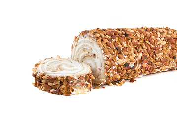 Image showing Nuts Swiss roll