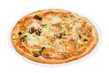 Image showing seafood pizza