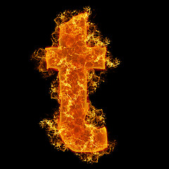 Image showing Fire small letter T