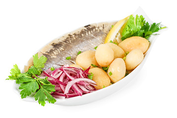 Image showing Herring with potato