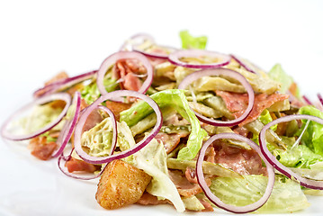 Image showing Onion salad of meat with roast vegetables