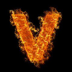 Image showing Fire small letter V