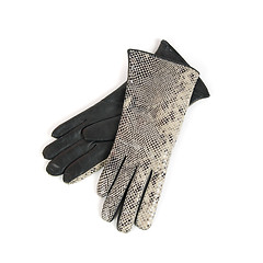 Image showing Grey female leather gloves