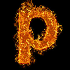 Image showing Fire small letter P