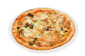 Image showing seafood pizza