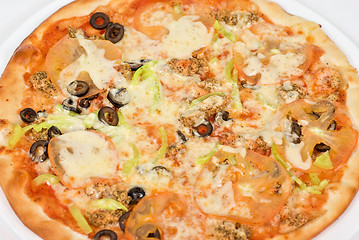 Image showing seafood pizza