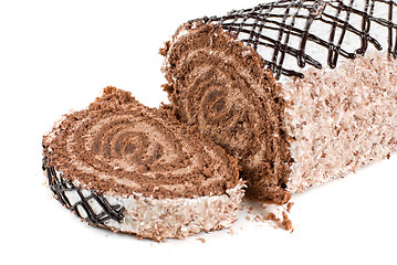 Image showing Chocolate Swiss roll