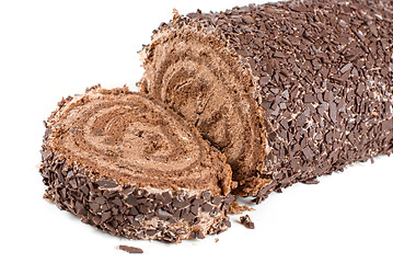 Image showing Chocolate Swiss roll