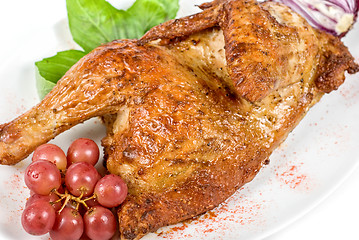 Image showing Half roasted chicken closeup