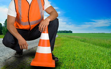 Image showing road worker