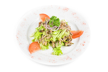 Image showing Salad of squid with roast chiken