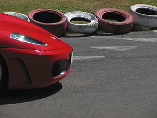 Image showing Red car on the racetrack