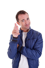 Image showing Happy man pointing
