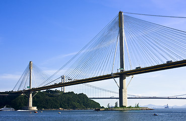 Image showing Ting Kau Bridge in Hong Kong 