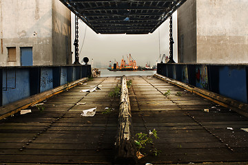 Image showing old desert car ferry dock