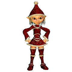 Image showing Christmas elf in respect pose