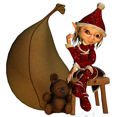 Image showing Elf girl as a Christmas help