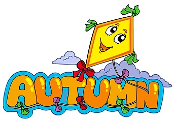 Image showing Cartoon autumn sign