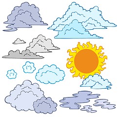 Image showing Various clouds and Sun