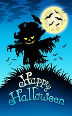 Image showing Halloween image with scarecrow