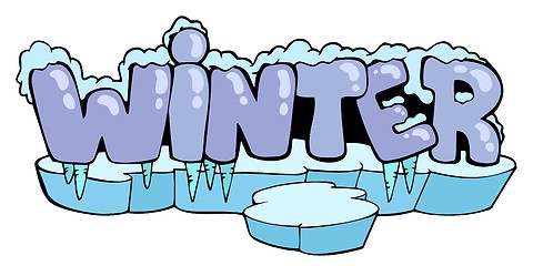 Image showing Cartoon winter sign