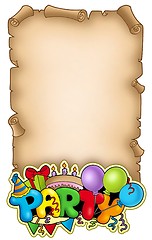 Image showing Scroll with party sign